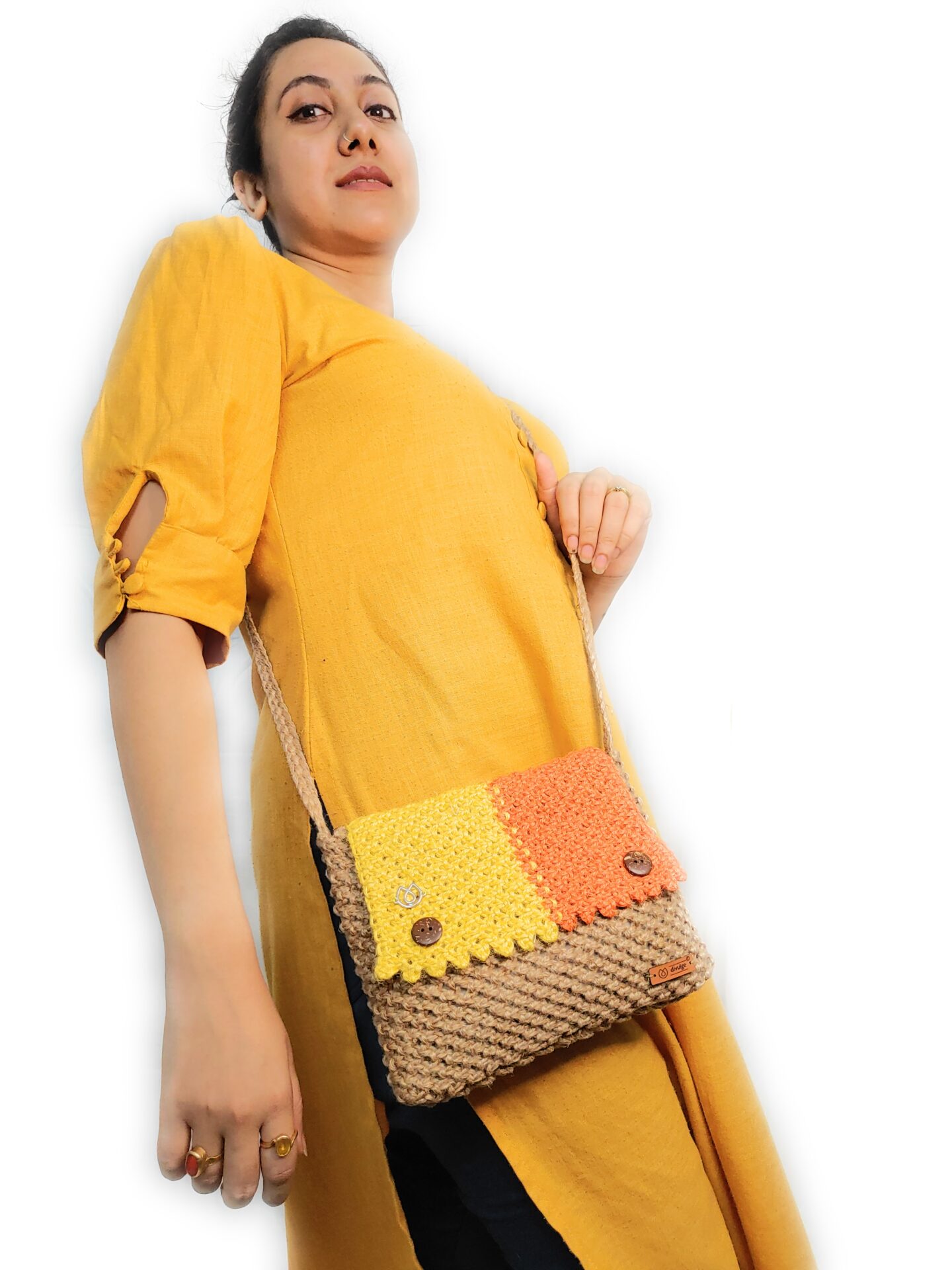 Divulge Jute cluch bag crochet model