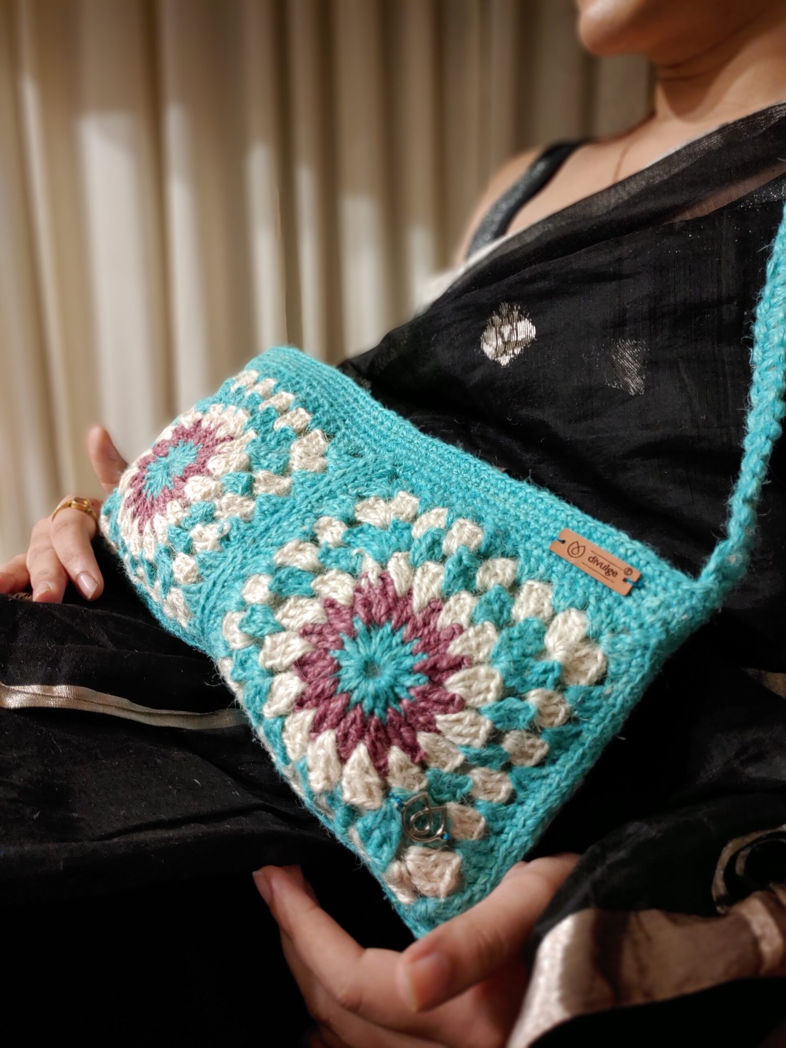 Divulge Square Crochet Purse